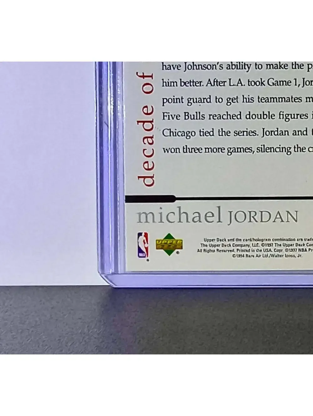 Michael Jordan 1997 Upper Deck Rare Air MJ Decade of Dominance #74 Card Bulls
